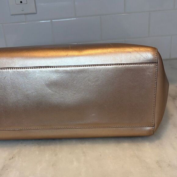 Kate Spade Bag Purse Handbag New York Sawyer Street Taden Metallic Leather Tote - Picture 8 of 16